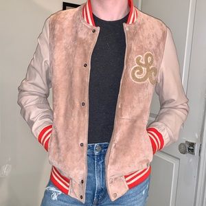 Suede/Leather Varsity Bomber